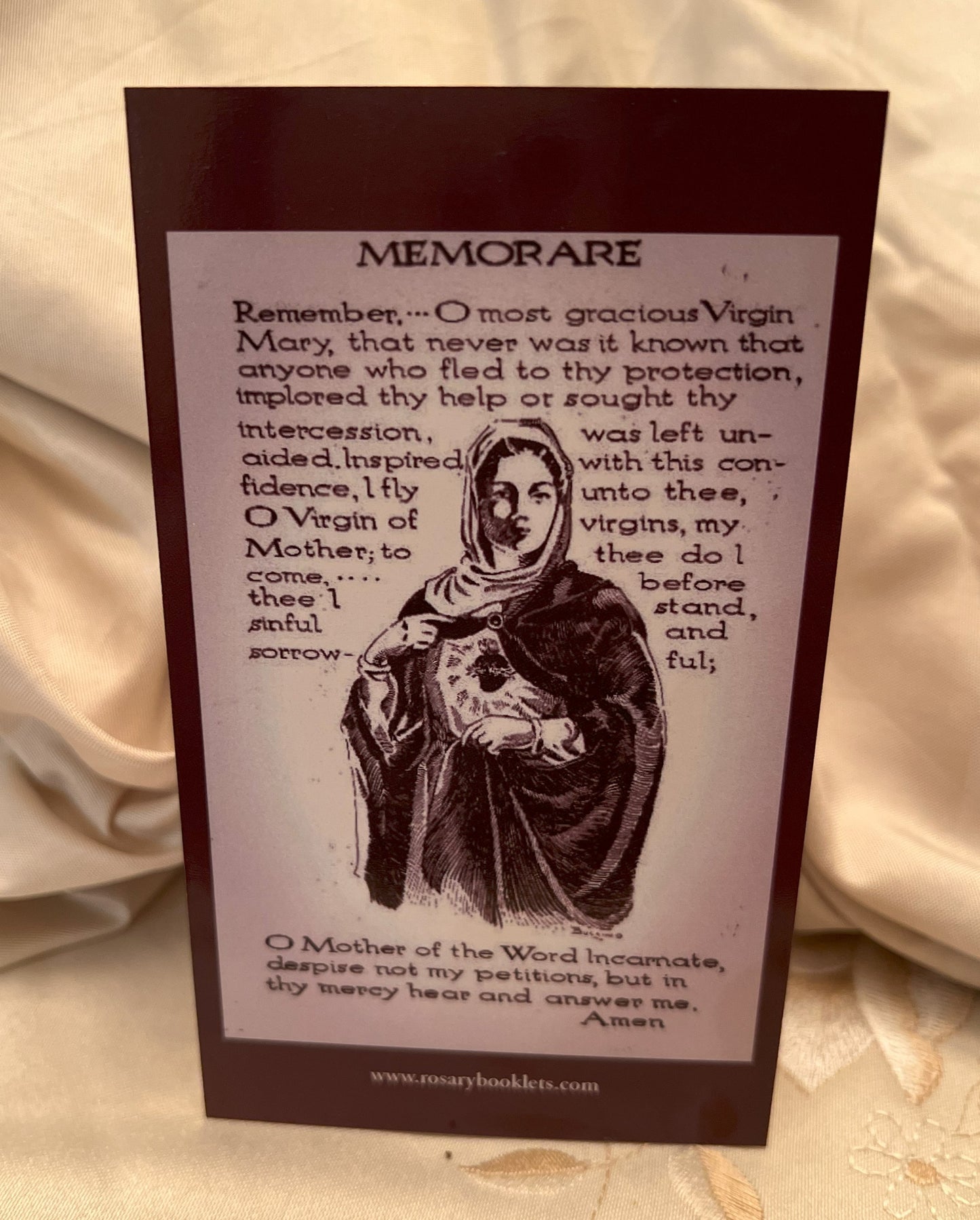 The Memorare Prayer Card