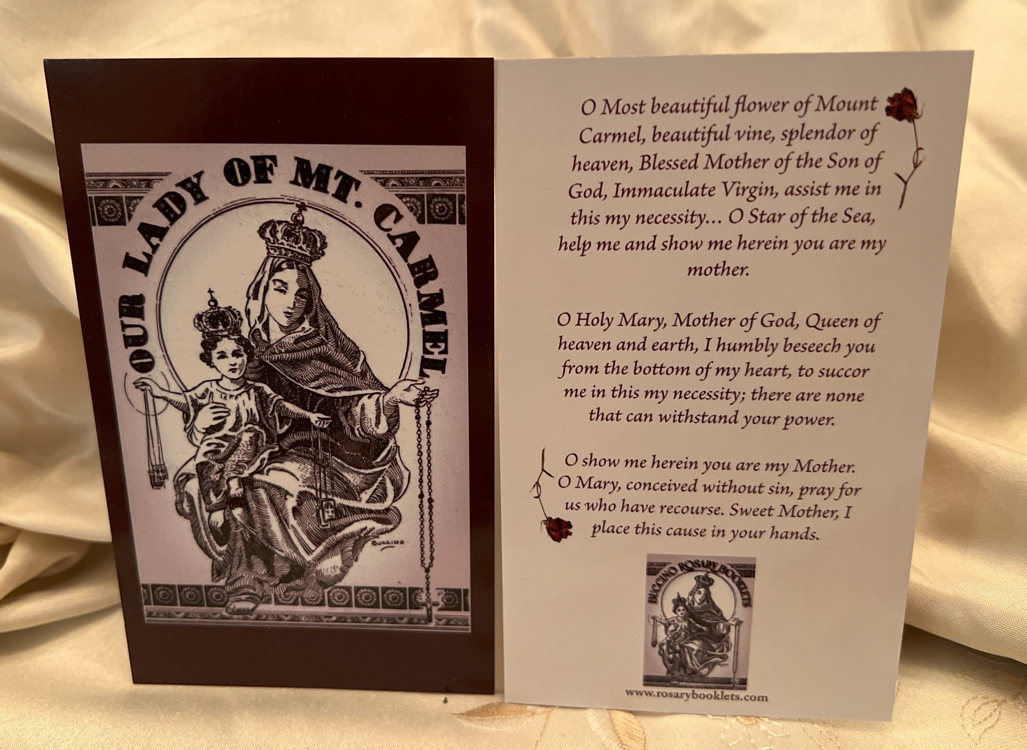 Our Lady of Mount Carmel Prayer Card – Buccino Rosary Booklets