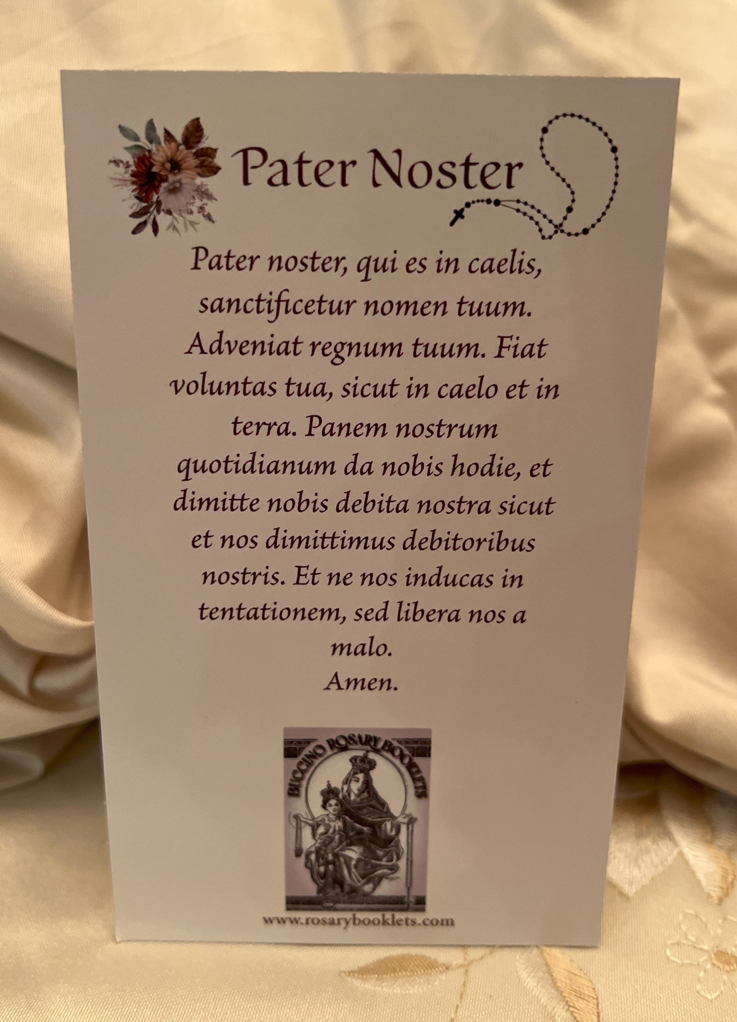 Pater Noster Prayer Card