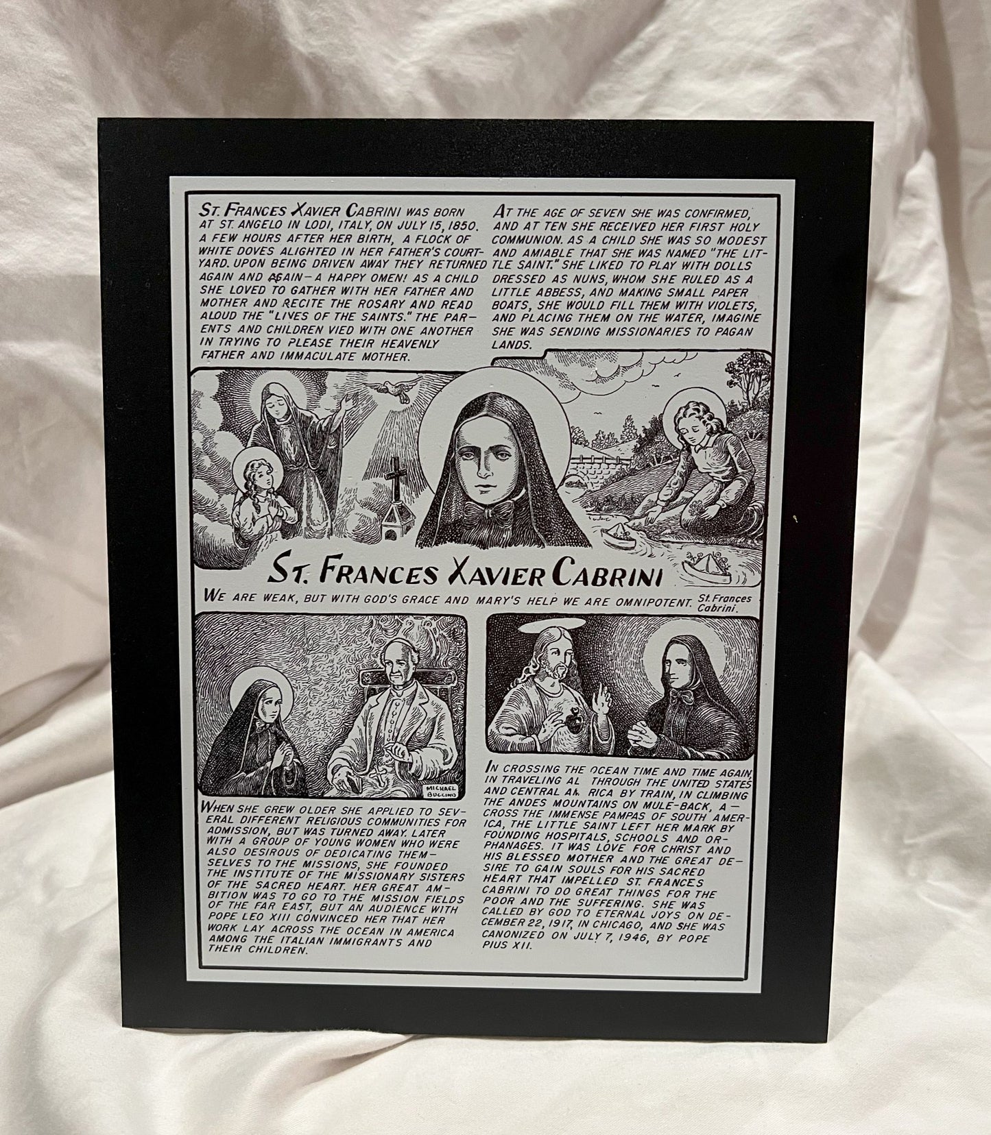 Saint Frances Xavier Cabrini Desktop Plaque (8"X10"X1/8")