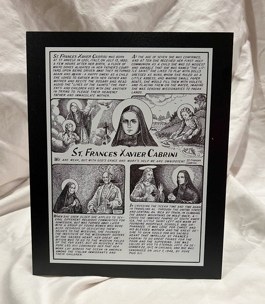 Saint Frances Xavier Cabrini Desktop Plaque (8"X10"X1/8")