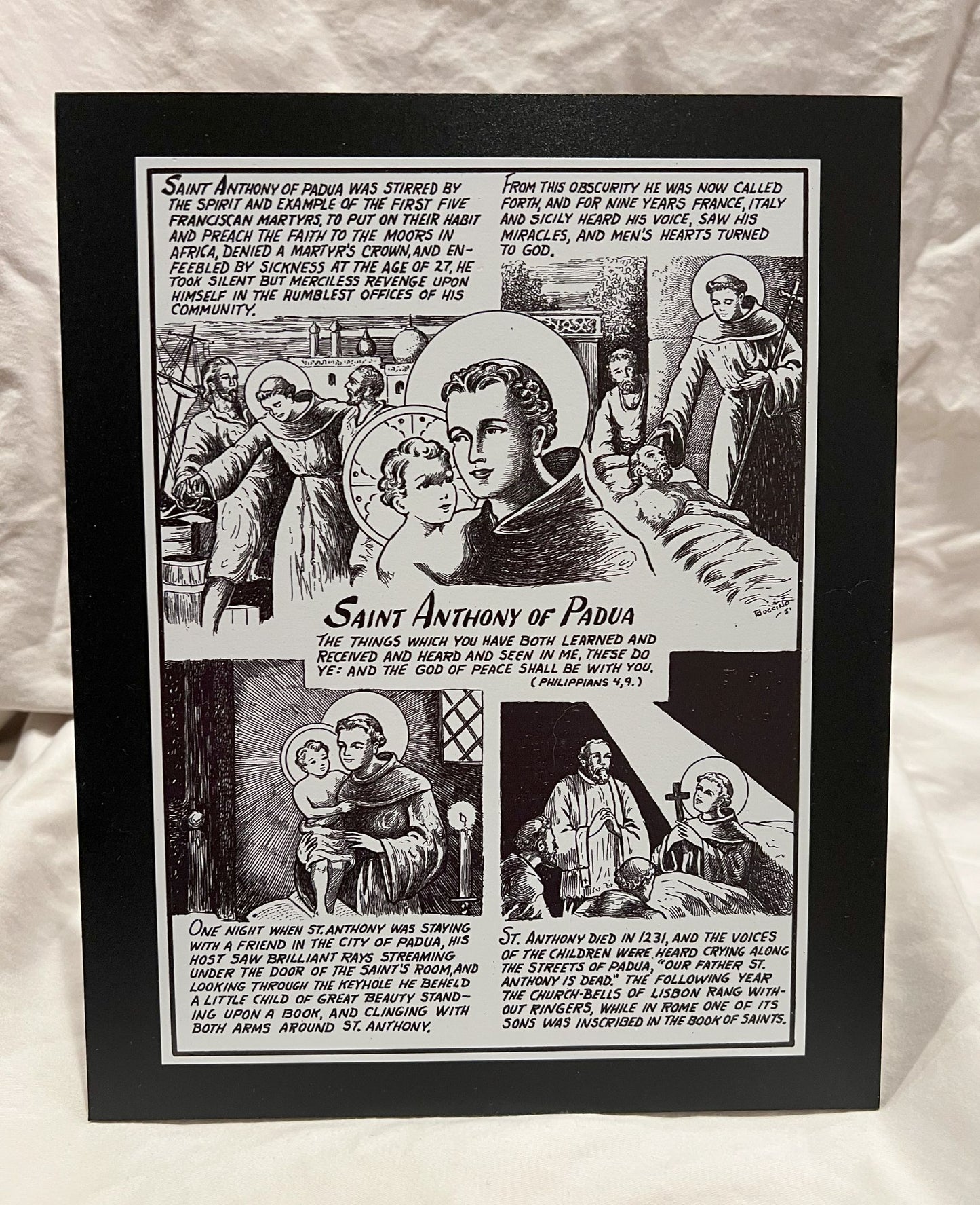 Saint Anthony of Padua Desktop Plaque (8"X10"X1/8")