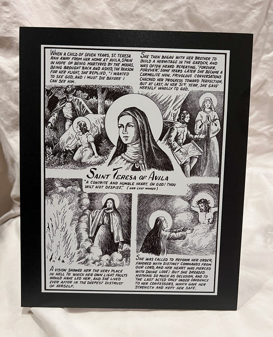 Saint Teresa of Avila Desktop Plaque (8"X10"X1/8")