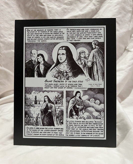 Saint Therese of the Child Jesus Desktop Plaque (8"X10"X1/8")