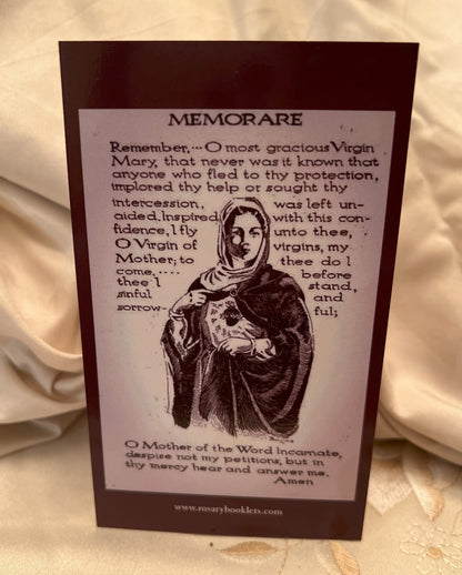 The Memorare Prayer Card