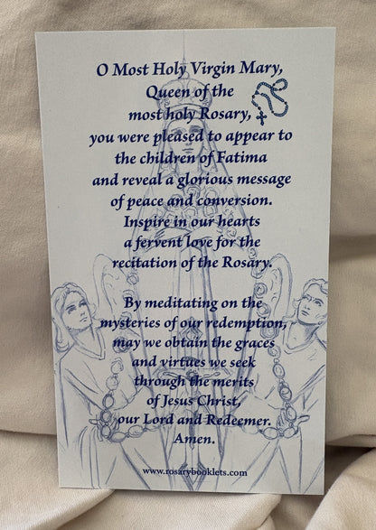 Our Lady of Fatima Prayer Card