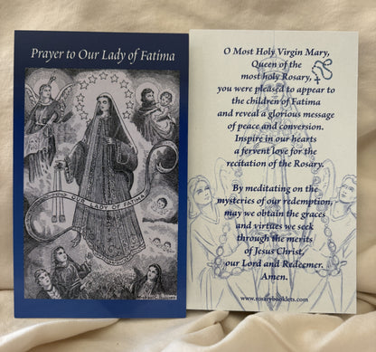 Our Lady of Fatima Prayer Card