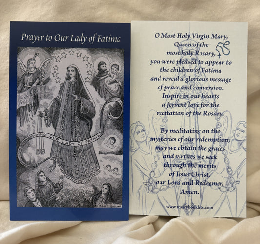 Our Lady of Fatima Prayer Card
