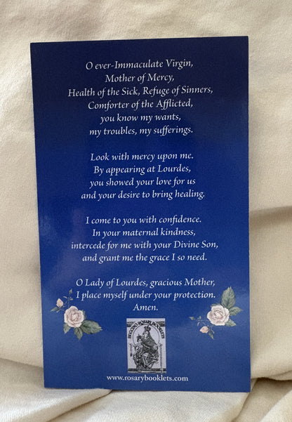 Our Lady of Lourdes Prayer Card