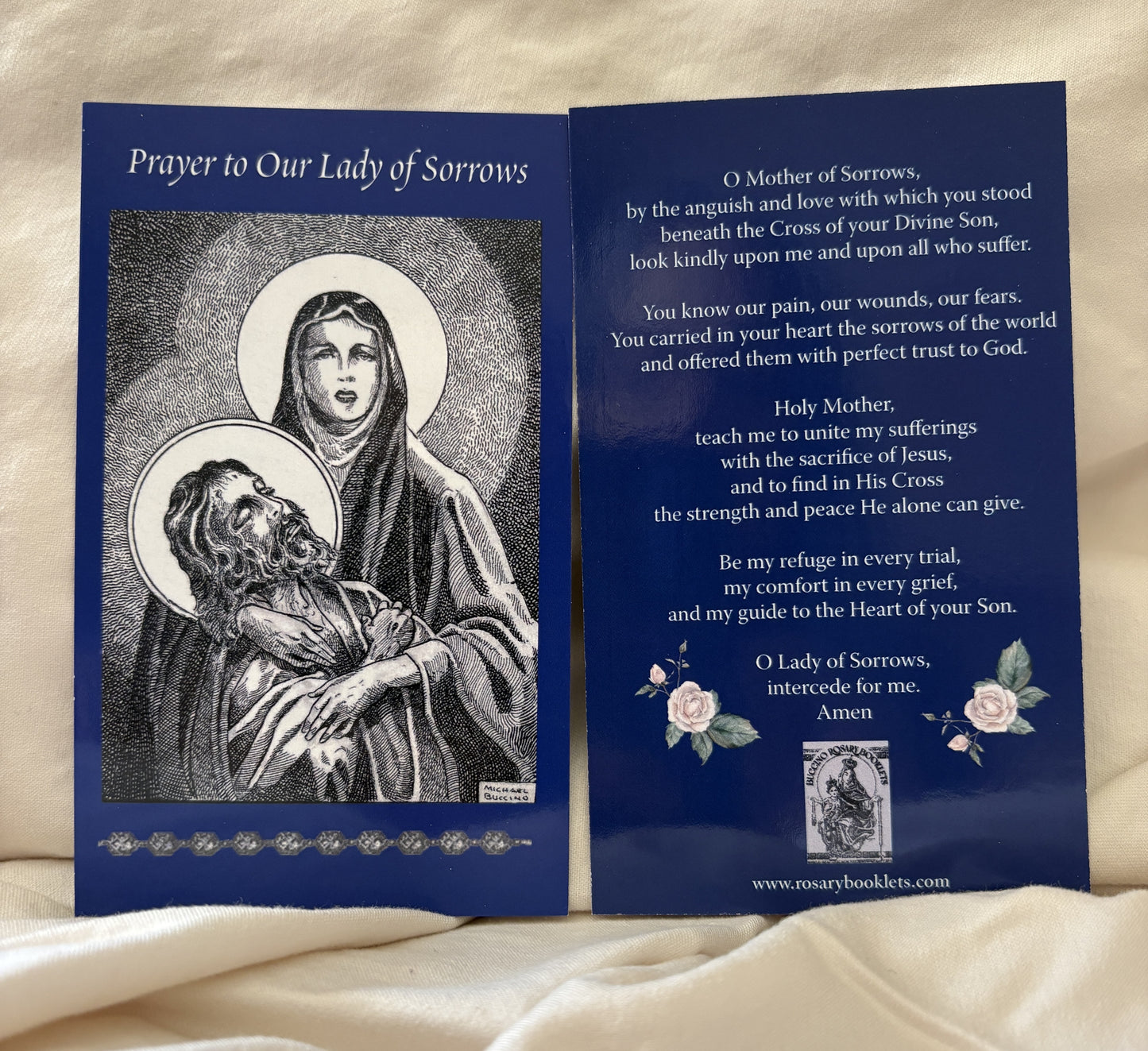 Our Lady of Sorrows Prayer Card