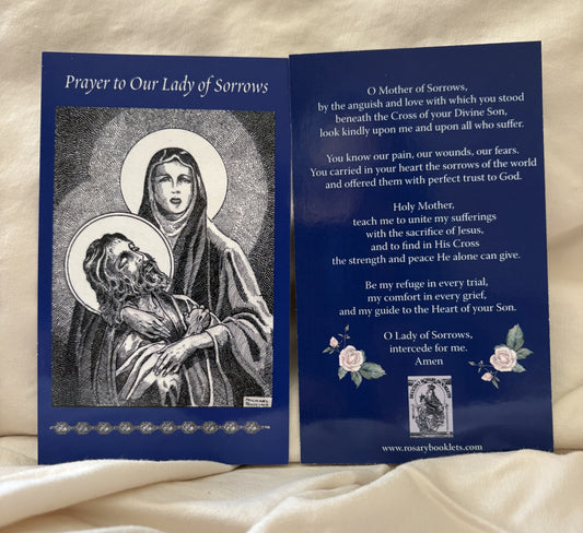 Our Lady of Sorrows Prayer Card