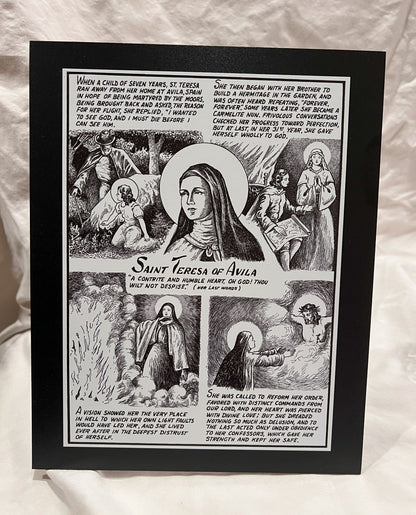 Saint Teresa of Avila Desktop Plaque (8"X10"X1/8")